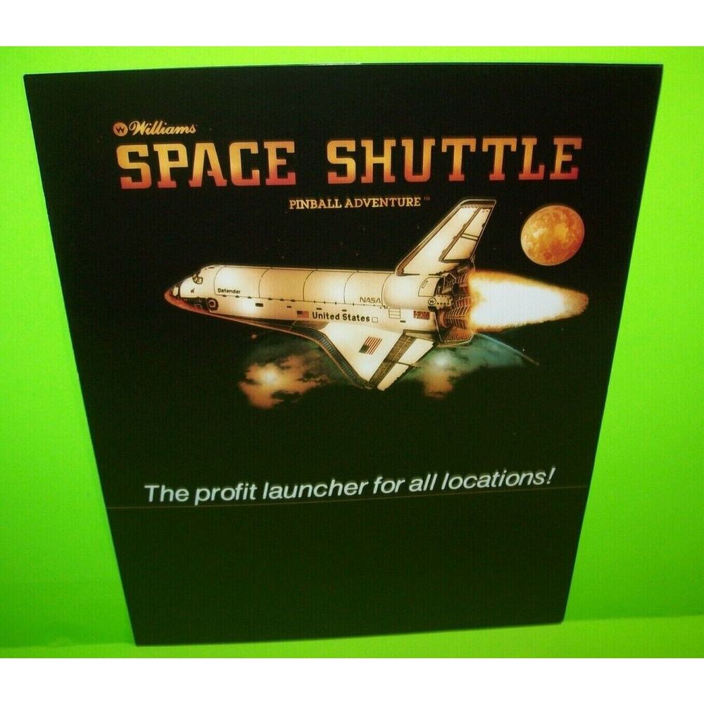Space Shuttle Pinball FLYER Original Foldout Artwork Nasa Defender Aircraft 1984
